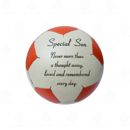 3D Football Memorial Plaque | Weatherproof Graveside Cemetery Ornament