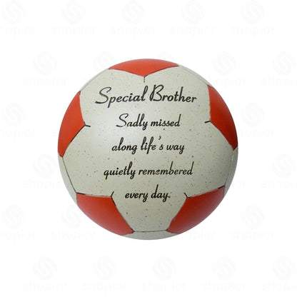 3D Football Memorial Plaque | Weatherproof Graveside Cemetery Ornament