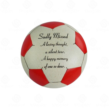 3D Football Memorial Plaque | Weatherproof Graveside Cemetery Ornament