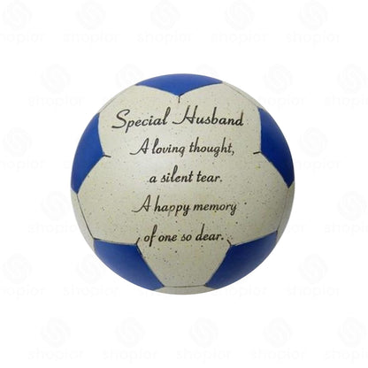 3D Football Memorial Plaque | Weatherproof Graveside Cemetery Ornament