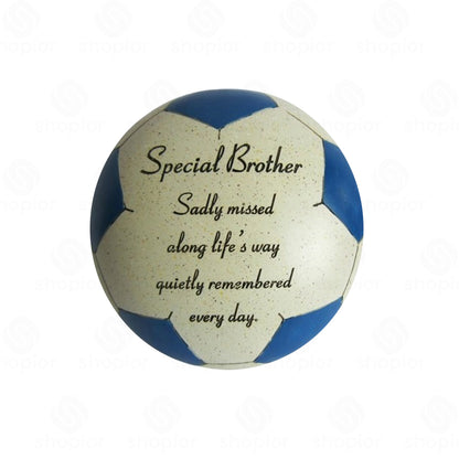 3D Football Memorial Plaque | Weatherproof Graveside Cemetery Ornament