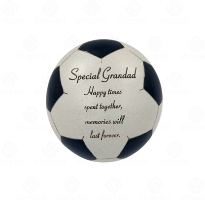3D Football Memorial Plaque | Weatherproof Graveside Cemetery Ornament