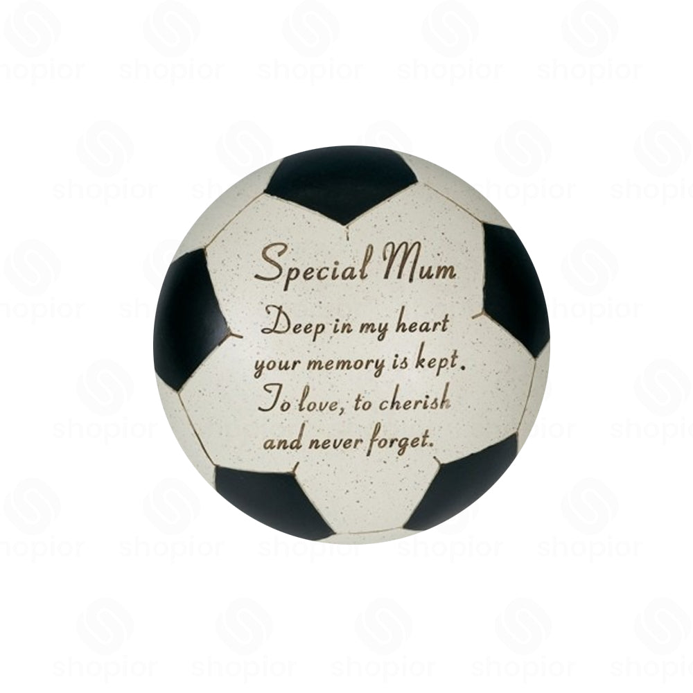 3D Football Memorial Plaque | Weatherproof Graveside Cemetery Ornament