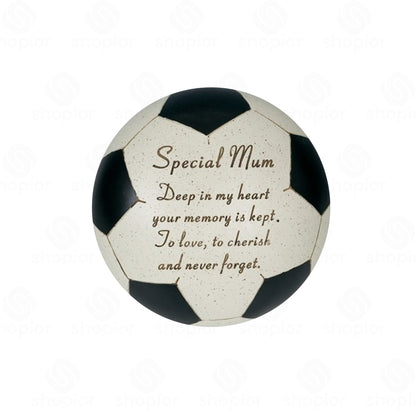3D Football Memorial Plaque | Weatherproof Graveside Cemetery Ornament