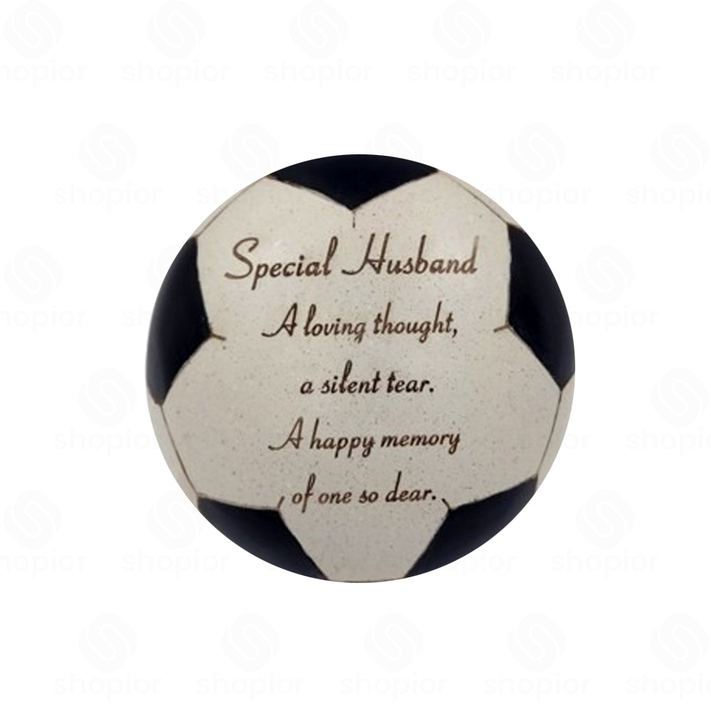 3D Football Memorial Plaque | Weatherproof Graveside Cemetery Ornament