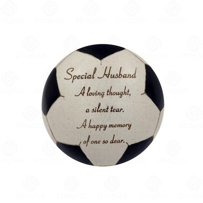 3D Football Memorial Plaque | Weatherproof Graveside Cemetery Ornament