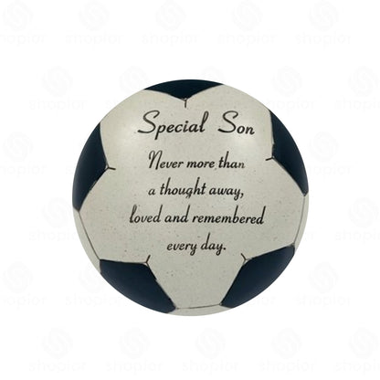 3D Football Memorial Plaque | Weatherproof Graveside Cemetery Ornament