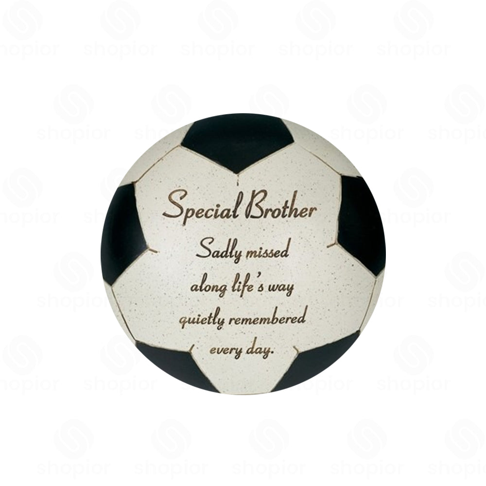 3D Football Memorial Plaque | Weatherproof Graveside Cemetery Ornament