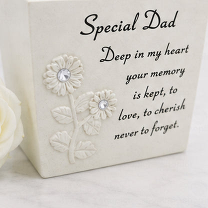 Memorial Grave Vase Flower Holder – Sunflower Diamante Stone Effect Resin Graveside Tribute and Ornament
