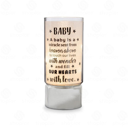 Battery Operated LED Glass Tube Light | Shimmering Message Lamp, Decorative Night Light