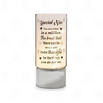 Battery Operated LED Glass Tube Light | Shimmering Message Lamp, Decorative Night Light