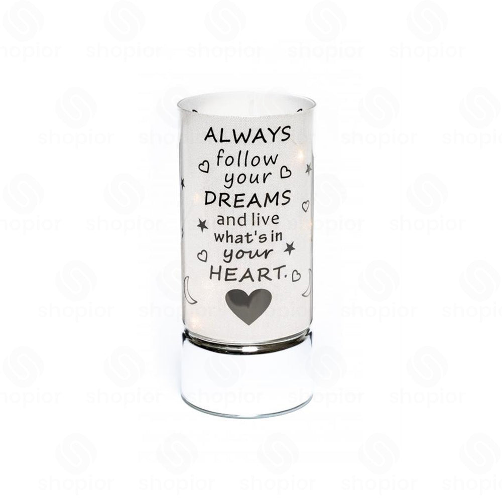 Battery Operated LED Glass Tube Light | Shimmering Message Lamp, Decorative Night Light
