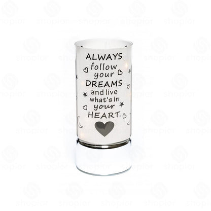 Battery Operated LED Glass Tube Light | Shimmering Message Lamp, Decorative Night Light