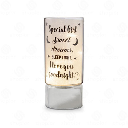 Battery Operated LED Glass Tube Light | Shimmering Message Lamp, Decorative Night Light