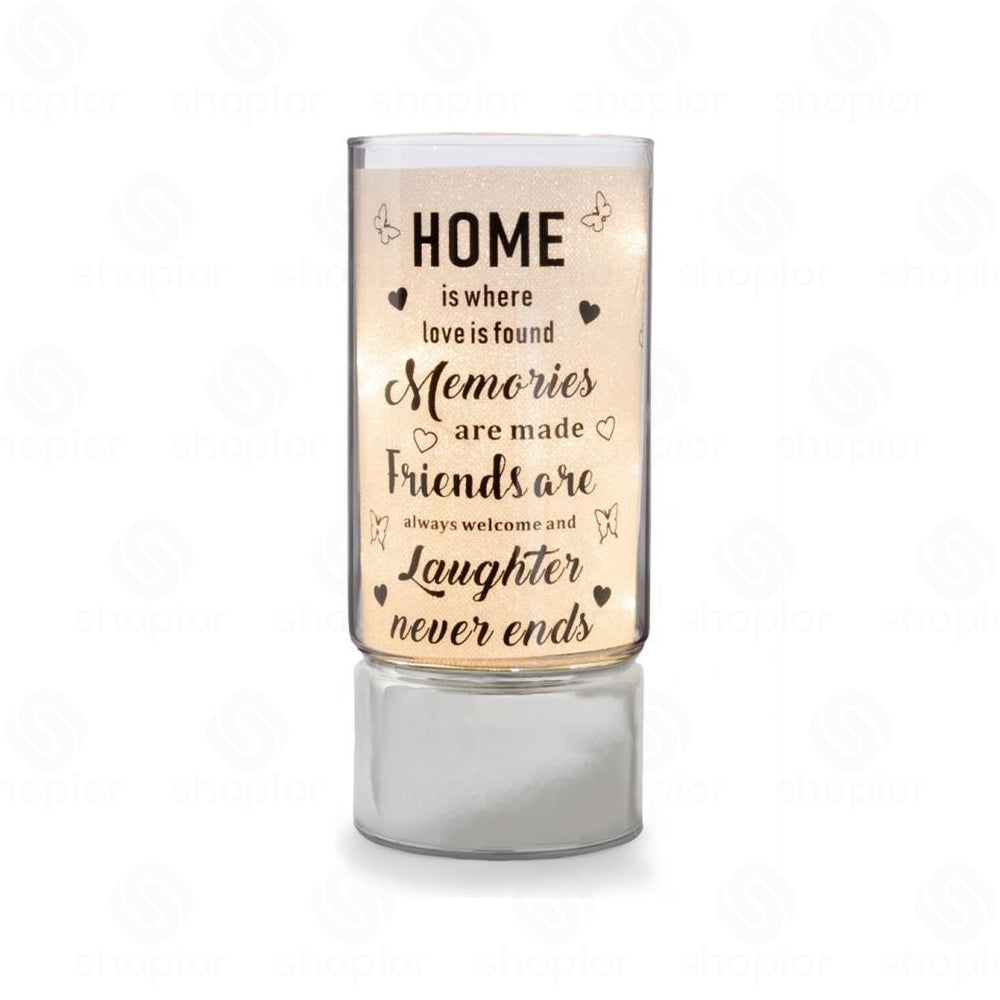 Battery Operated LED Glass Tube Light | Shimmering Message Lamp, Decorative Night Light