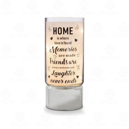 Battery Operated LED Glass Tube Light | Shimmering Message Lamp, Decorative Night Light