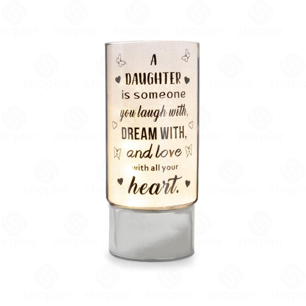 Battery Operated LED Glass Tube Light | Shimmering Message Lamp, Decorative Night Light