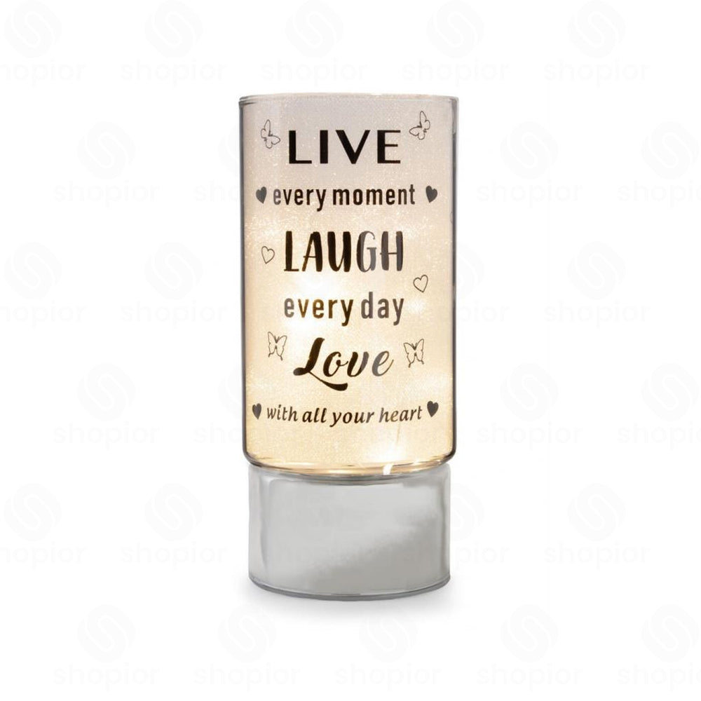 Battery Operated LED Glass Tube Light | Shimmering Message Lamp, Decorative Night Light