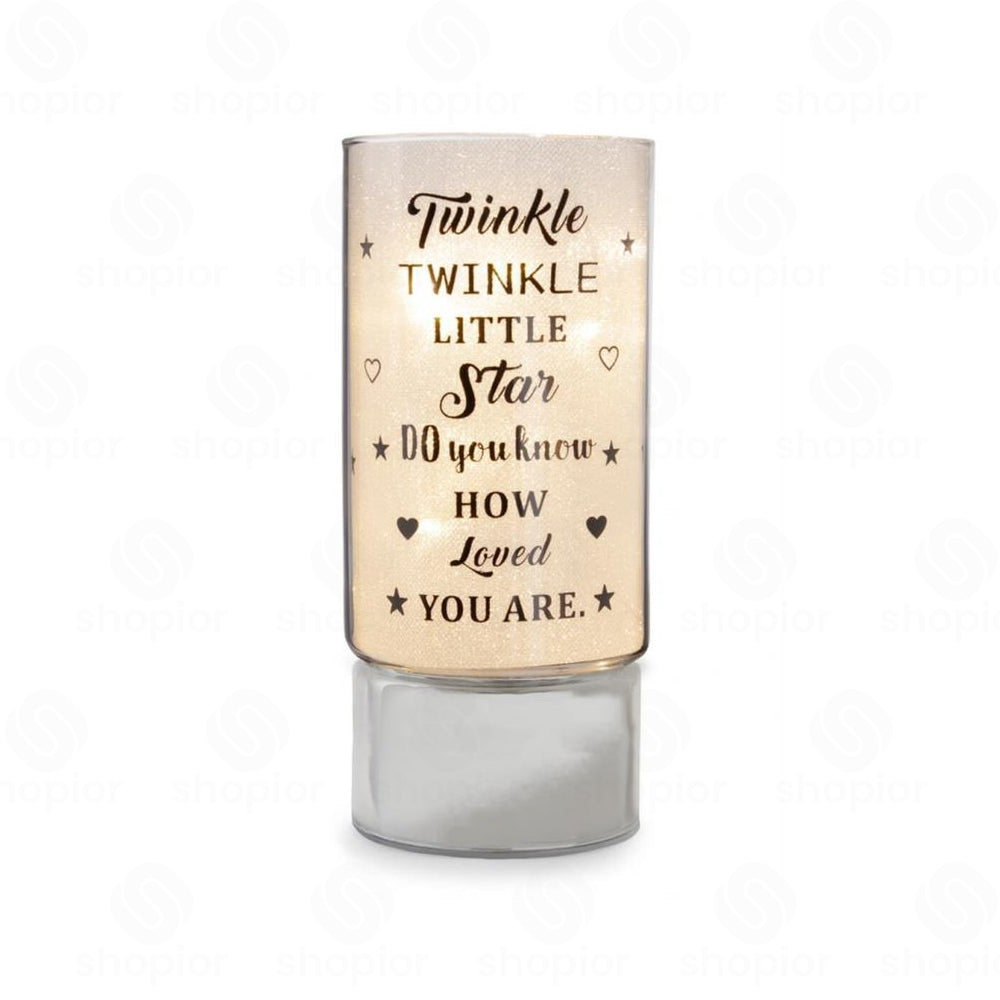 Battery Operated LED Glass Tube Light | Shimmering Message Lamp, Decorative Night Light