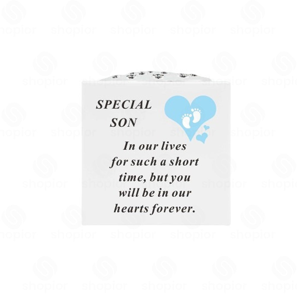 In Loving Memory Footprints Vase – Memorial Flower Holder for Graveside, Cemetery | Remembrance