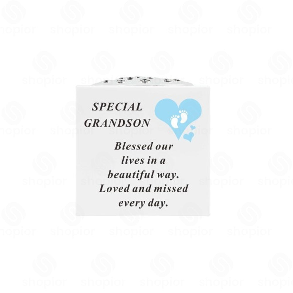 In Loving Memory Footprints Vase – Memorial Flower Holder for Graveside, Cemetery | Remembrance