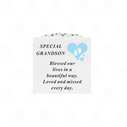 In Loving Memory Footprints Vase – Memorial Flower Holder for Graveside, Cemetery | Remembrance