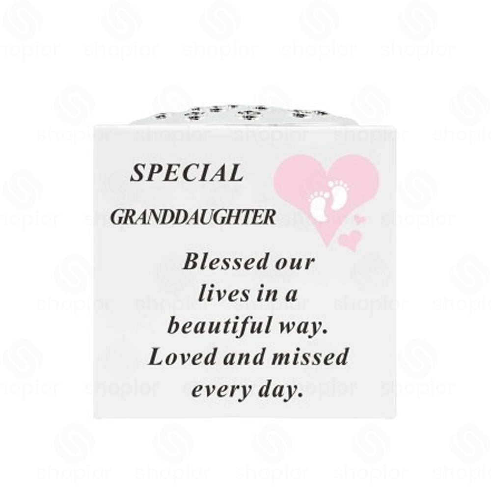 In Loving Memory Footprints Vase – Memorial Flower Holder for Graveside, Cemetery | Remembrance