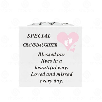 In Loving Memory Footprints Vase – Memorial Flower Holder for Graveside, Cemetery | Remembrance