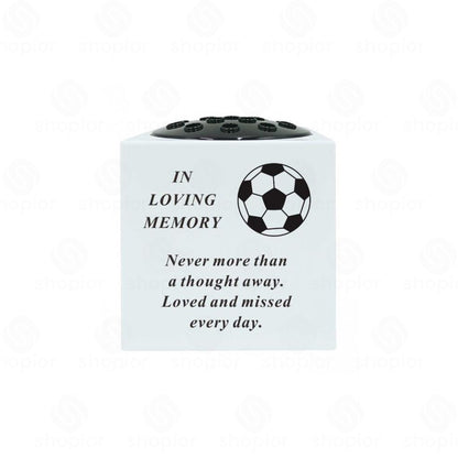 Football Memorial Grave Vase Resin Rose Bowl – In Loving Memory Graveside Flower