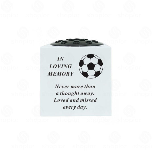 Football Memorial Grave Vase Resin Rose Bowl – In Loving Memory Graveside Flower