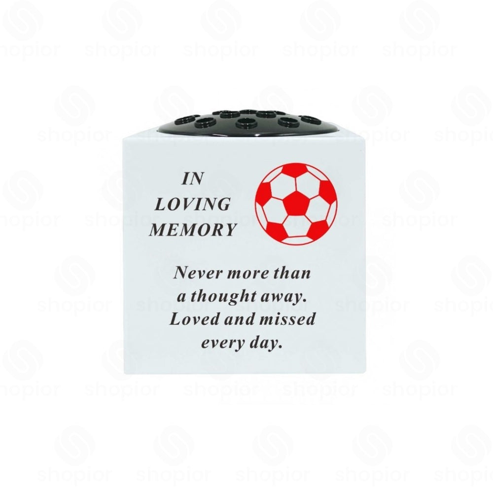 Football Memorial Grave Vase Resin Rose Bowl – In Loving Memory Graveside Flower