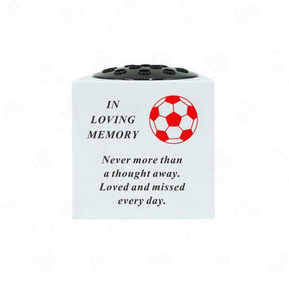 Football Memorial Grave Vase Resin Rose Bowl – In Loving Memory Graveside Flower