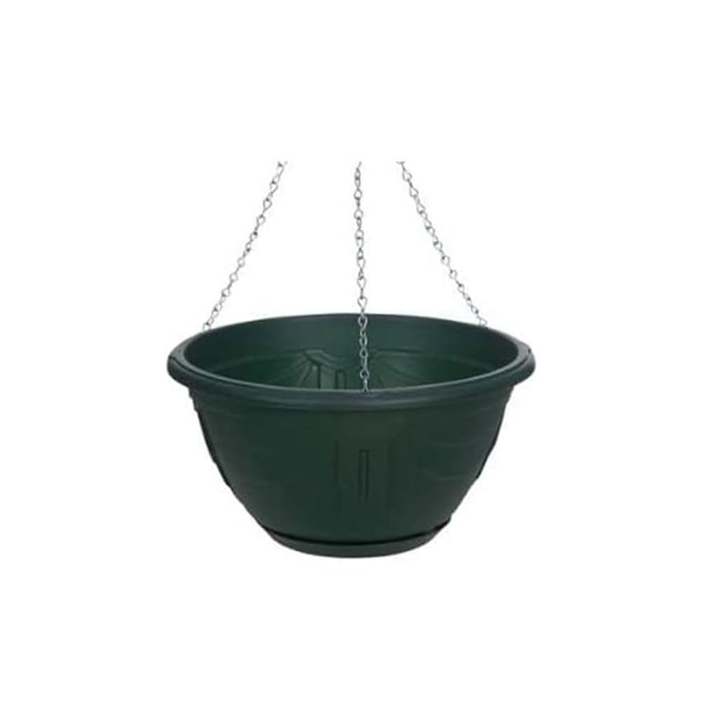 Flower and Herb Plastic Hanging Basket | Plant Saucer for Indoor Outdoor | Wall Planters | Plant Pots for Succulents | Hanging Flower Pots for Garden, Balcony - 32cm