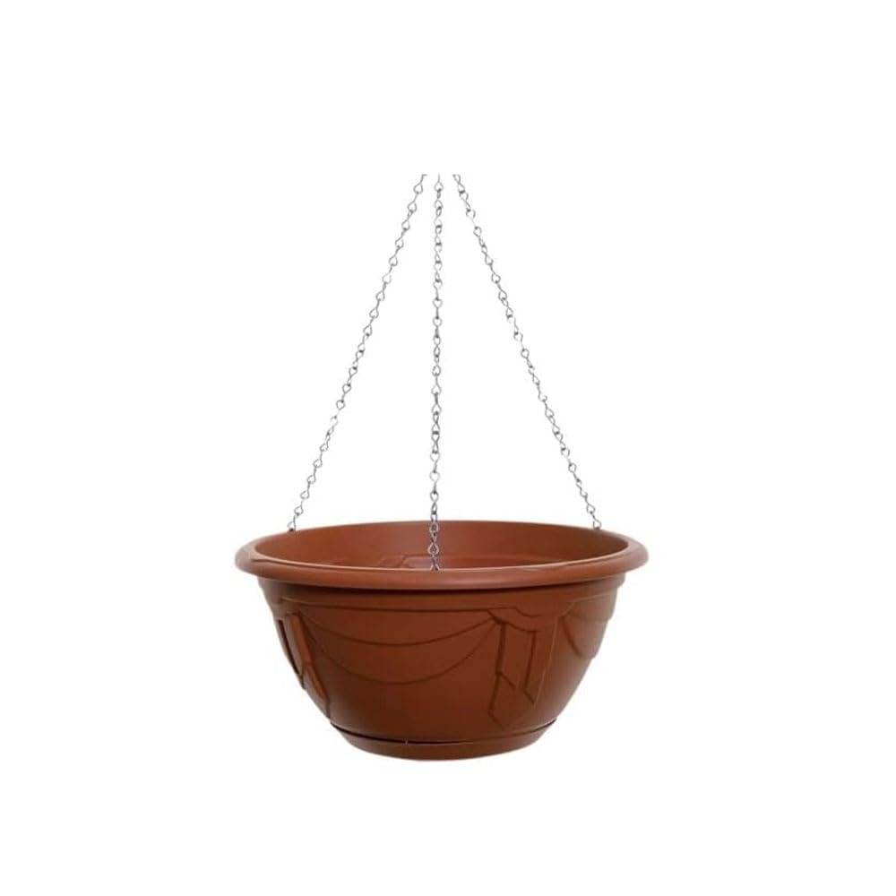 Flower and Herb Plastic Hanging Basket | Plant Saucer for Indoor Outdoor | Wall Planters | Plant Pots for Succulents | Hanging Flower Pots for Garden, Balcony - 32cm