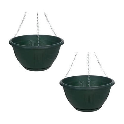 Flower and Herb Plastic Hanging Basket | Plant Saucer for Indoor Outdoor | Wall Planters | Plant Pots for Succulents | Hanging Flower Pots for Garden, Balcony - 32cm