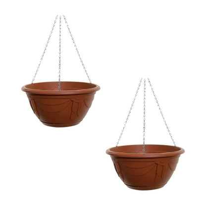 Flower and Herb Plastic Hanging Basket | Plant Saucer for Indoor Outdoor | Wall Planters | Plant Pots for Succulents | Hanging Flower Pots for Garden, Balcony - 32cm