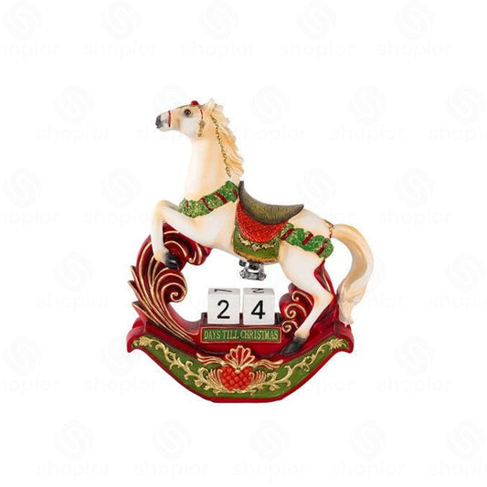 Days Till Christmas Rocking Horse Countdown Calendar | Vintage Advent Block Decoration