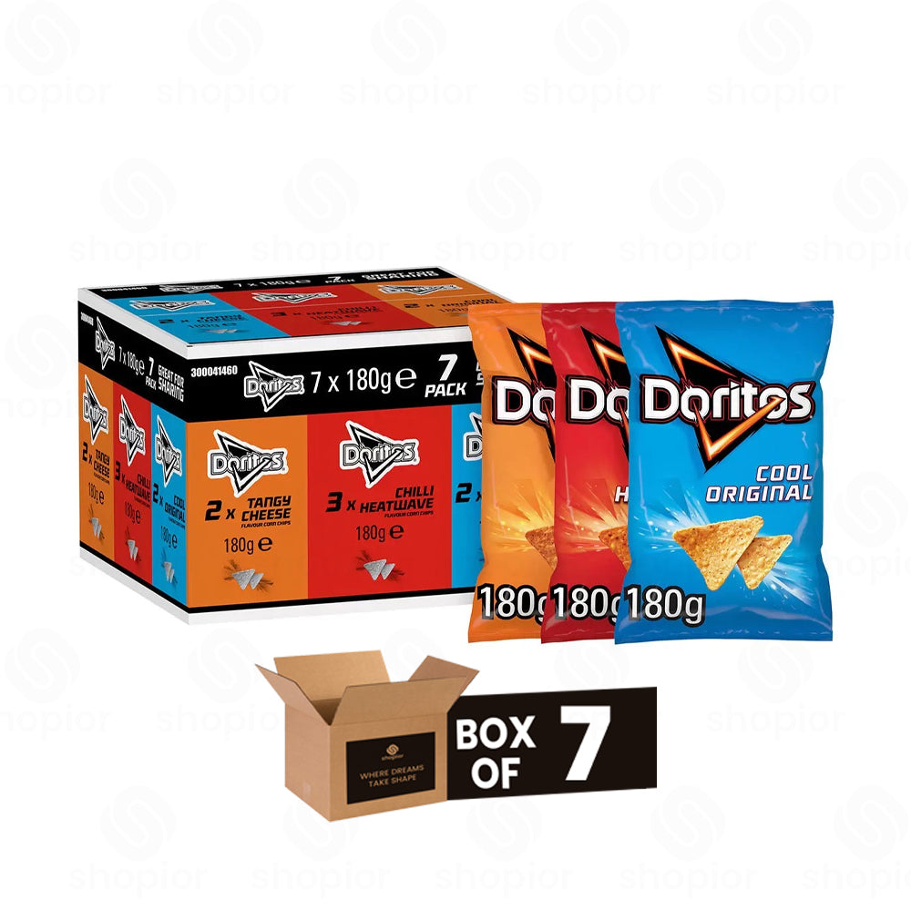 Doritos Variety Box Multipack – Chilli Heatwave, Cool Original & Tangy Cheese Tortilla Chips