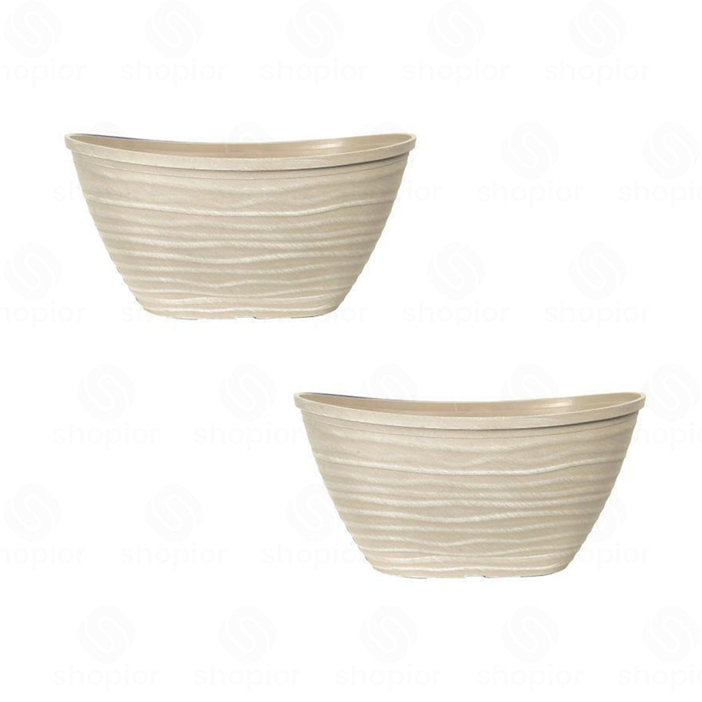 Dune Planter with Rim 48cm & 51cm Oval Garden Plant Pot | Large Outdoor Indoor Planter