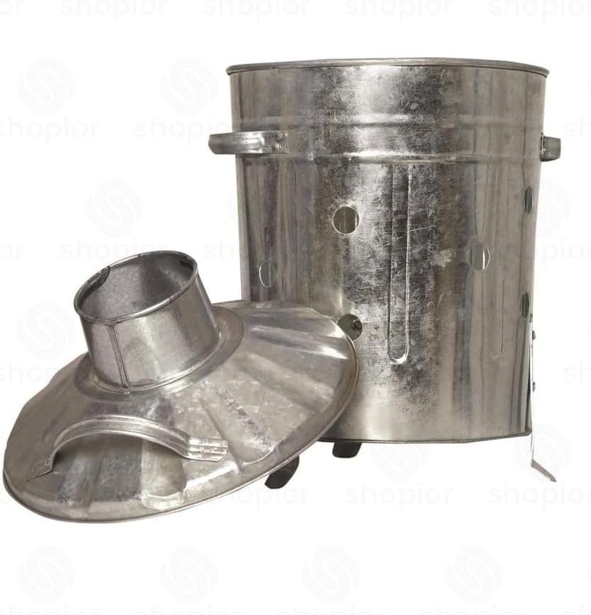 Galvanised Metal Incinerator Bin with Lid | Heavy Duty Garden Rubbish Burner
