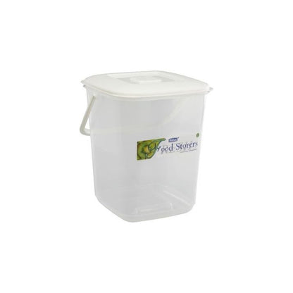 10L Durable Clear Plastic Food Storage Canister with Handle & Airtight Lid – Large Kitchen Container | Multipurpose for Flour, Rice, Cereal, Biscuits, Pet Food, Flour & Baking