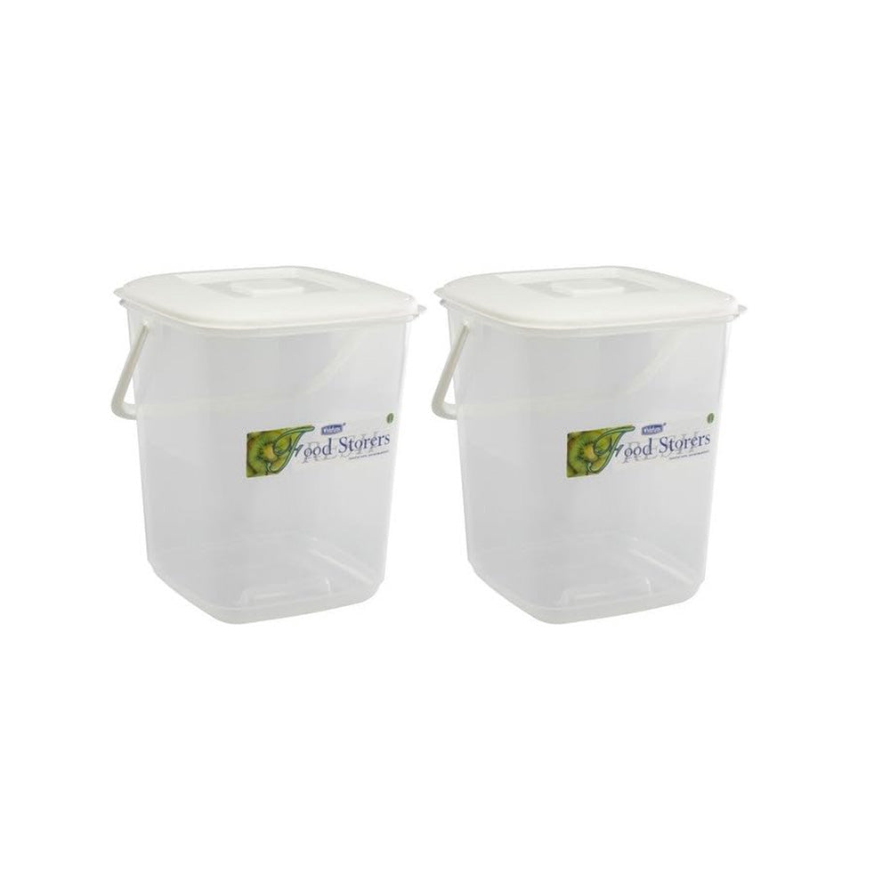 10L Durable Clear Plastic Food Storage Canister with Handle & Airtight Lid – Large Kitchen Container | Multipurpose for Flour, Rice, Cereal, Biscuits, Pet Food, Flour & Baking