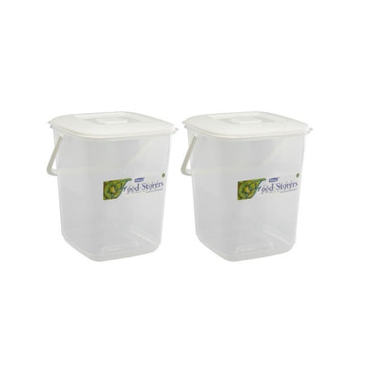 10L Durable Clear Plastic Food Storage Canister with Handle & Airtight Lid – Large Kitchen Container | Multipurpose for Flour, Rice, Cereal, Biscuits, Pet Food, Flour & Baking