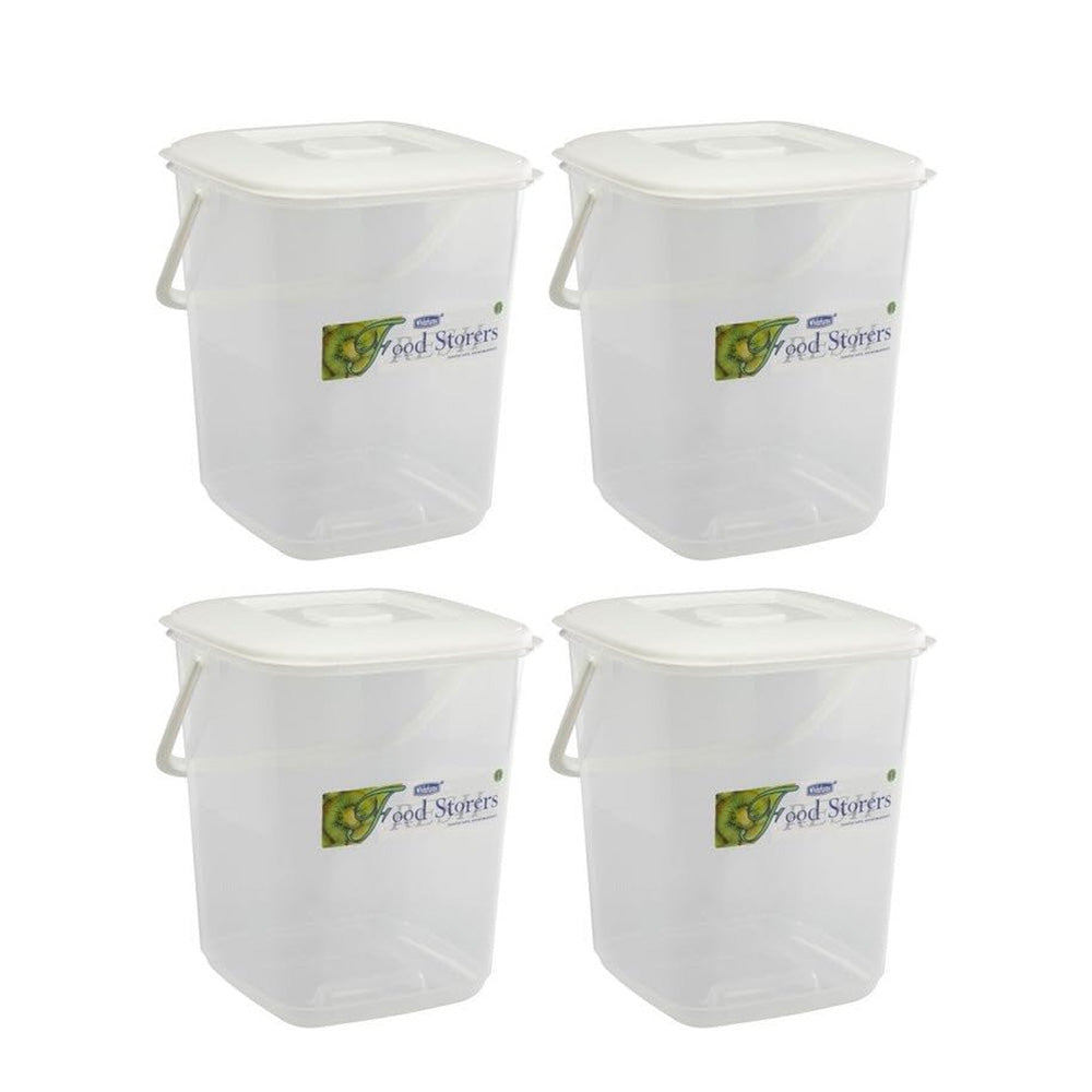 10L Durable Clear Plastic Food Storage Canister with Handle & Airtight Lid – Large Kitchen Container | Multipurpose for Flour, Rice, Cereal, Biscuits, Pet Food, Flour & Baking