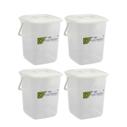 10L Durable Clear Plastic Food Storage Canister with Handle & Airtight Lid – Large Kitchen Container | Multipurpose for Flour, Rice, Cereal, Biscuits, Pet Food, Flour & Baking