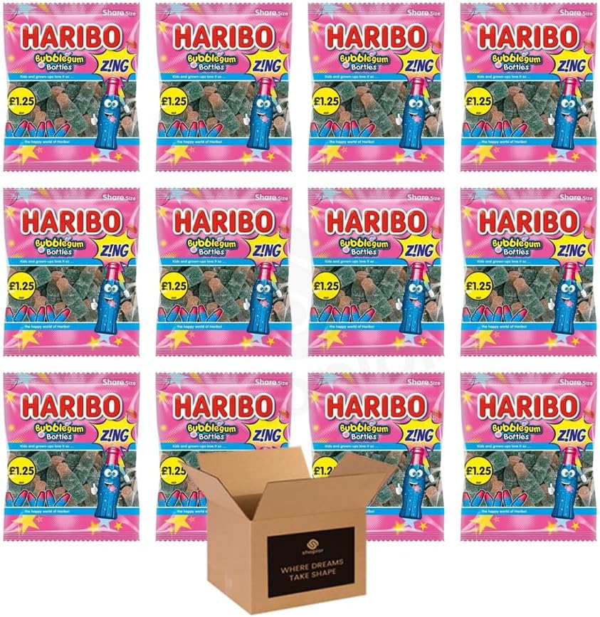 Sweets Share Size Bags Pack of 12 | Sweet & Sour Jellies, Gummy Candy & Chewy