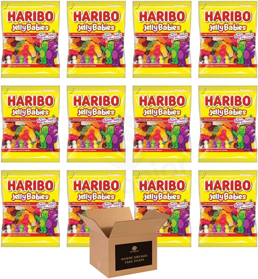 Sweets Share Size Bags Pack of 12 | Sweet & Sour Jellies, Gummy Candy & Chewy