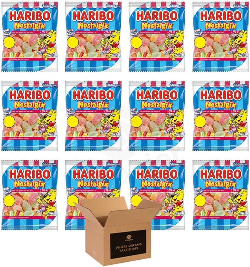 Sweets Share Size Bags Pack of 12 | Sweet & Sour Jellies, Gummy Candy & Chewy