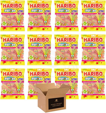 Sweets Share Size Bags Pack of 12 | Sweet & Sour Jellies, Gummy Candy & Chewy
