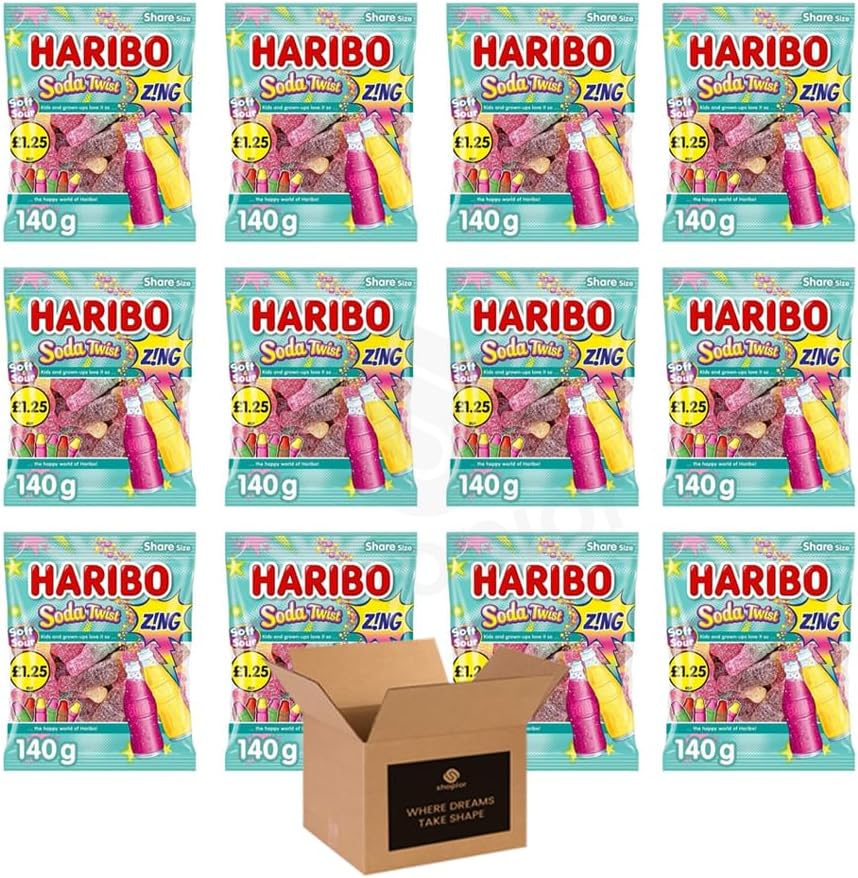 Sweets Share Size Bags Pack of 12 | Sweet & Sour Jellies, Gummy Candy & Chewy